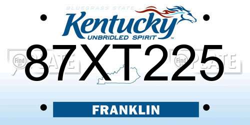 87XT225 Kentucky License Plate