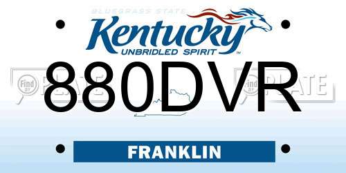 880DVR Kentucky License Plate