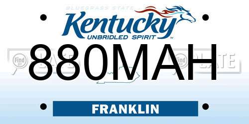 880MAH Kentucky License Plate