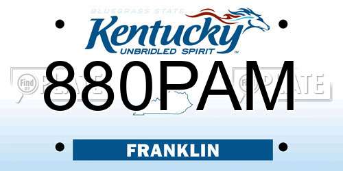 880PAM Kentucky License Plate