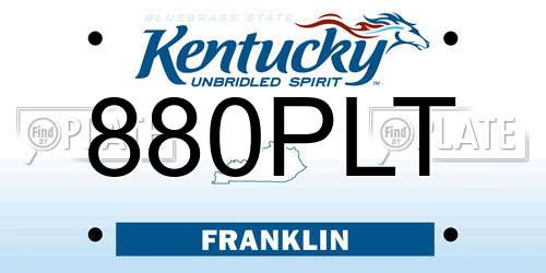 880PLT Kentucky License Plate