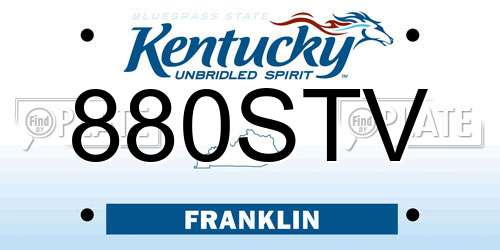 880STV Kentucky License Plate