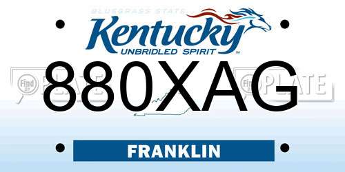 880XAG Kentucky License Plate