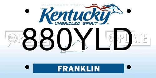 880YLD Kentucky License Plate