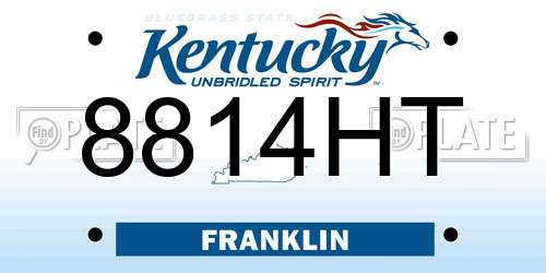 8814HT Kentucky License Plate