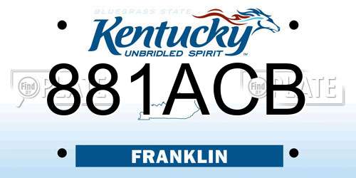 881ACB Kentucky License Plate