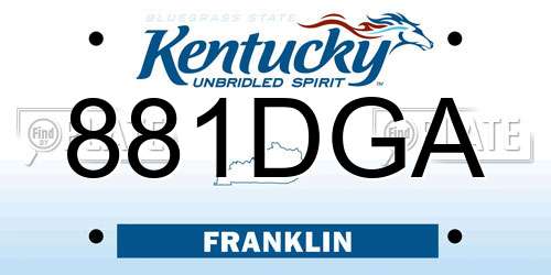 881DGA Kentucky License Plate