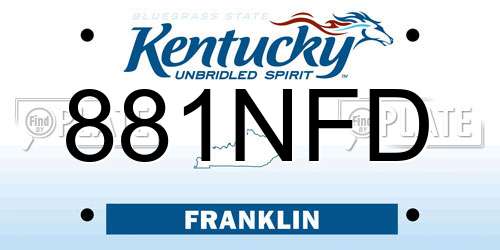 881NFD Kentucky License Plate