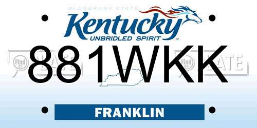 881WKK Kentucky License Plate