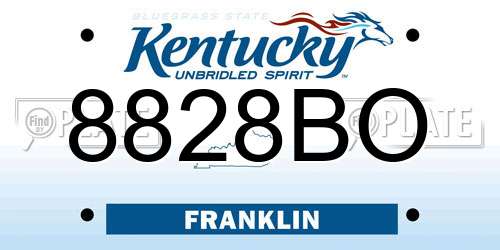 8828BO Kentucky License Plate