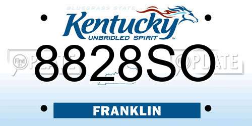 8828SO Kentucky License Plate