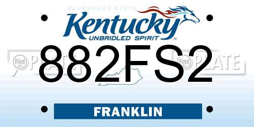 882FS2 Kentucky License Plate