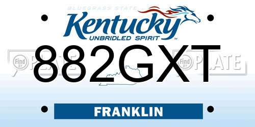 882GXT Kentucky License Plate