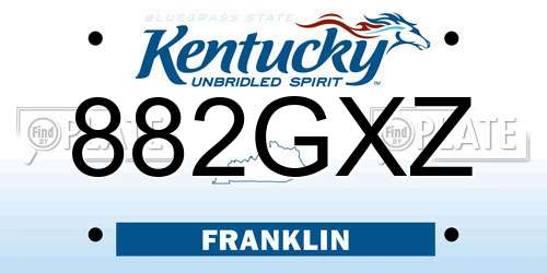 882GXZ Kentucky License Plate