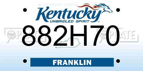 882H70 Kentucky License Plate