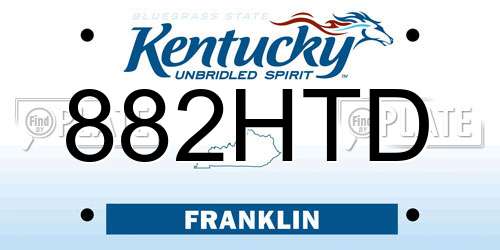 882HTD Kentucky License Plate