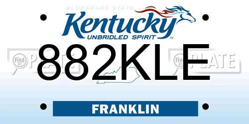 882KLE Kentucky License Plate