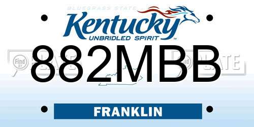 882MBB Kentucky License Plate