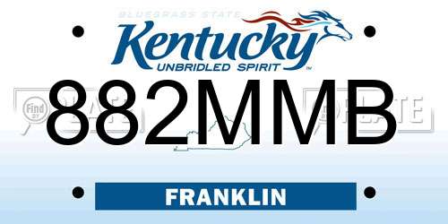 882MMB Kentucky License Plate