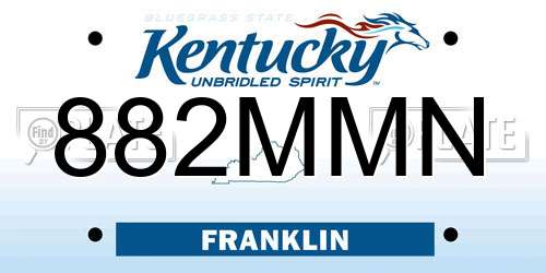 882MMN Kentucky License Plate