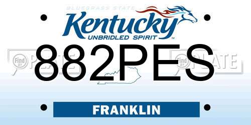 882PES Kentucky License Plate