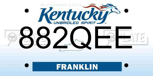 882QEE Kentucky License Plate
