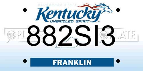 882SI3 Kentucky License Plate