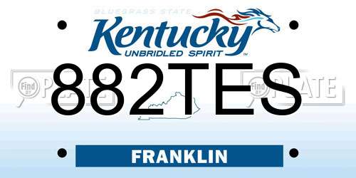 882TES Kentucky License Plate