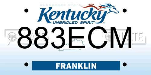 883ECM Kentucky License Plate