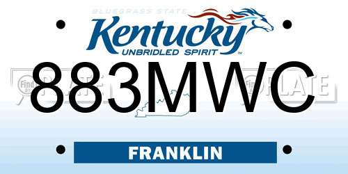 883MWC Kentucky License Plate