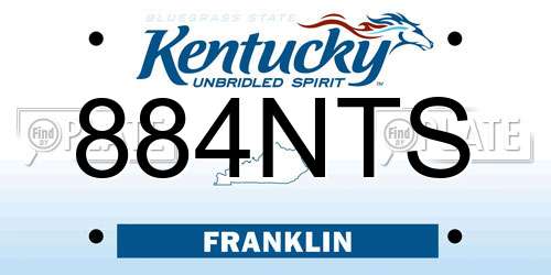 884NTS Kentucky License Plate