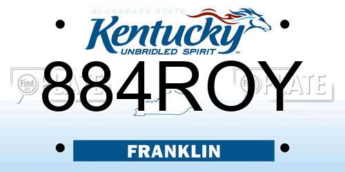 884ROY Kentucky License Plate