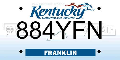 884YFN Kentucky License Plate