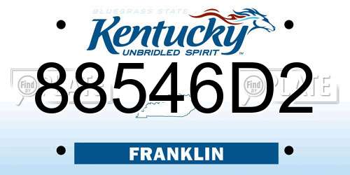 88546D2 Kentucky License Plate