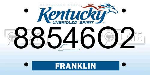 88546O2 Kentucky License Plate