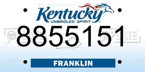 8855151 Kentucky License Plate
