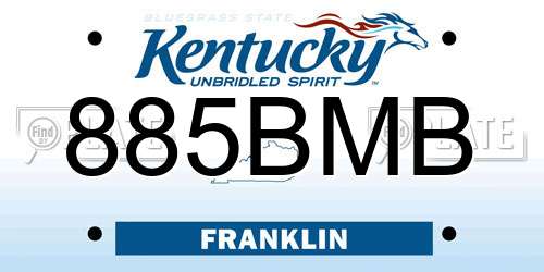 885BMB Kentucky License Plate