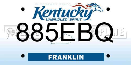 885EBQ Kentucky License Plate