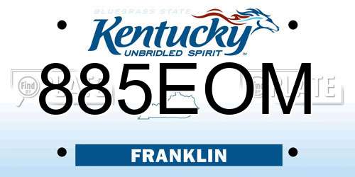885EOM Kentucky License Plate