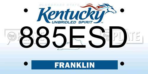 885ESD Kentucky License Plate
