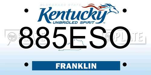 885ESO Kentucky License Plate