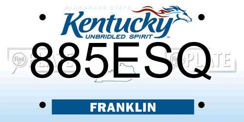 885ESQ Kentucky License Plate