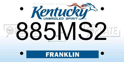 885MS2 Kentucky License Plate