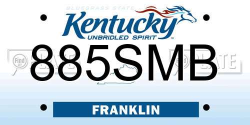 885SMB Kentucky License Plate