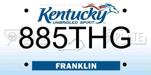 885THG Kentucky License Plate