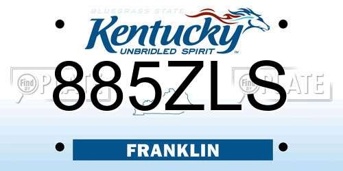 885ZLS Kentucky License Plate