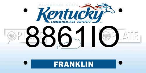 8861IO Kentucky License Plate
