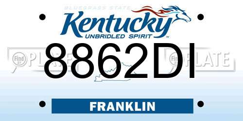 8862DI Kentucky License Plate