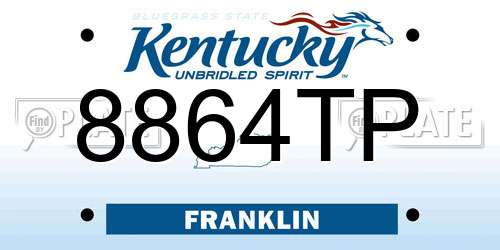 8864TP Kentucky License Plate