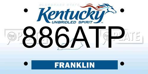 886ATP Kentucky License Plate